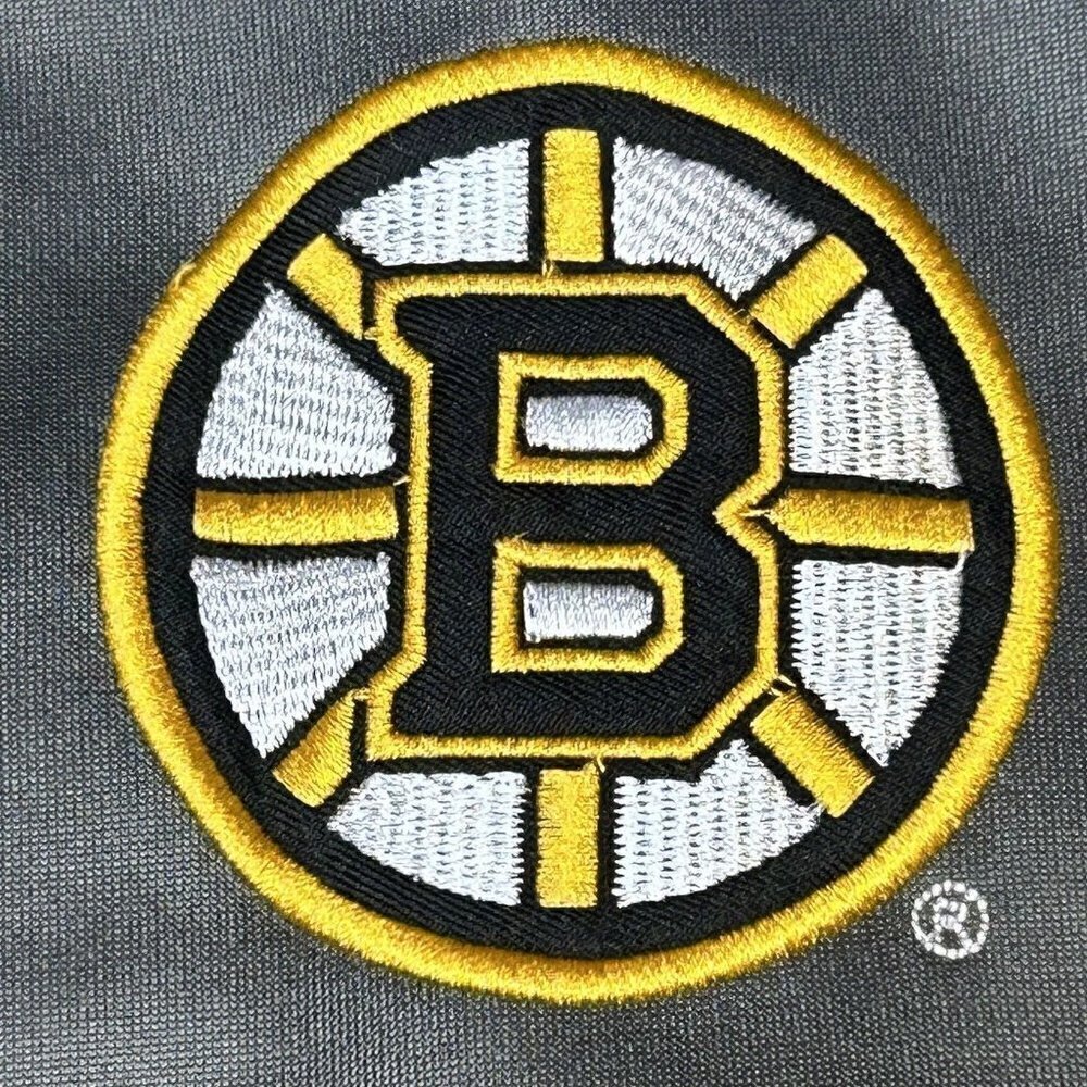 Boston Bruins Jacket Mens XLT Tall Black Yellow Spellout Long Sleeve Zip Front - Picture 7 of 13